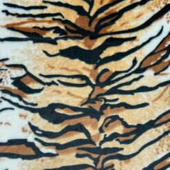 Brown Tiger Print Cuddle Fleece Fabric | Premium Ultra Soft 260gsm