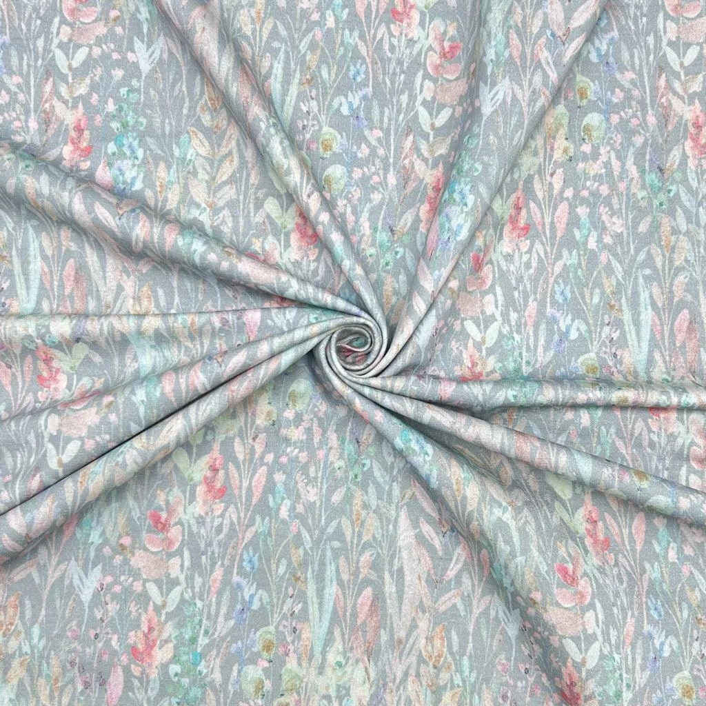 Busy Gardens Floral Cotton Jersey Fabric - 4-Way Stretch Material 4 Busy Gardens Floral Cotton Jersey Fabric - 4-Way Stretch Material - Image 4