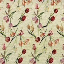 Falling Tulips Floral Tapestry Fabric for Upholstery and Curtains