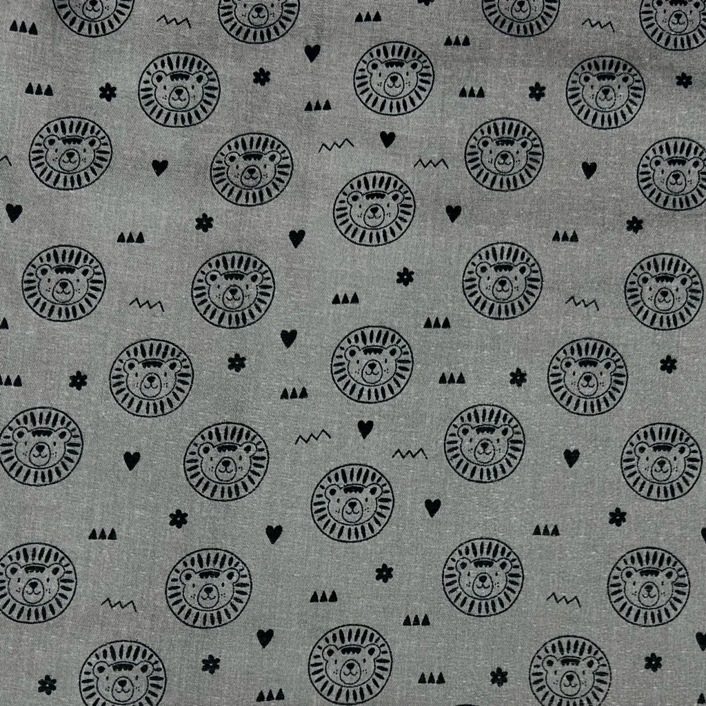 Lion Face Flat Double Gauze Fabric - Soft 100% Cotton Muslin 3 Lion Face Flat Double Gauze Fabric - Soft 100% Cotton Muslin - Image 3