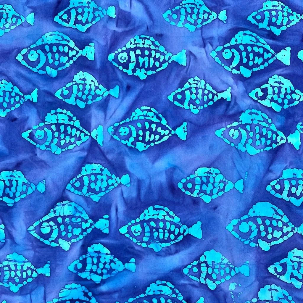 John Louden Fish Cotton Batik Fabric - Hand-Printed 100% Cotton 5 John Louden Fish Cotton Batik Fabric - Hand-Printed 100% Cotton - Image 5