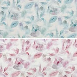 Serene Leaves Linen Look Viscose Fabric - Premium Botanical Dressmaking Material