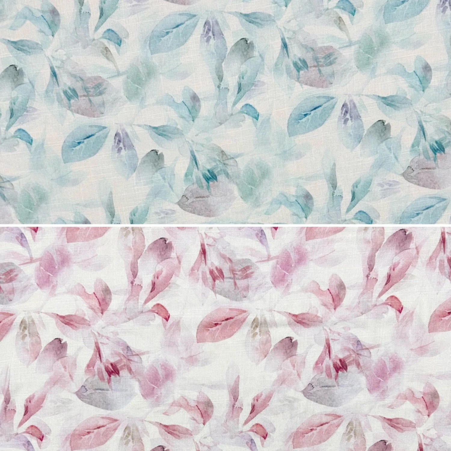 Serene Leaves Linen Look Viscose Fabric - Premium Botanical Dressmaking Material 1 Serene Leaves Linen Look Viscose Fabric - Premium Botanical Dressmaking Material