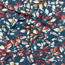 Multicoloured Leaves Viscose Challis Fabric for Summer Apparel -Pound Fabrics Sale Store 73885655 DE60 405F B975 B12B7814B323