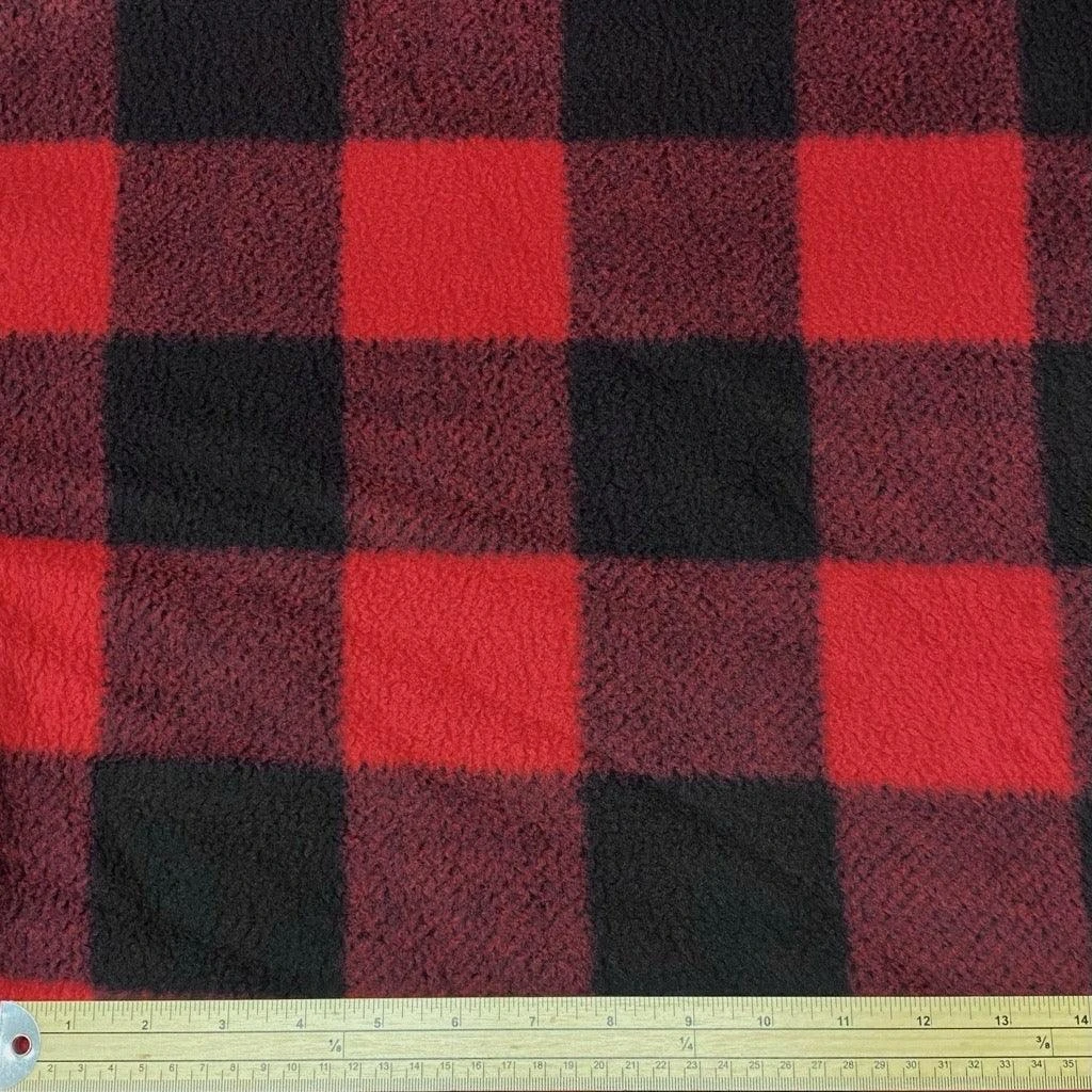 Premium Checkered Sherpa Faux Fur Fabric - 320gsm Heavyweight Fleece 2 Premium Checkered Sherpa Faux Fur Fabric - 320gsm Heavyweight Fleece - Image 2