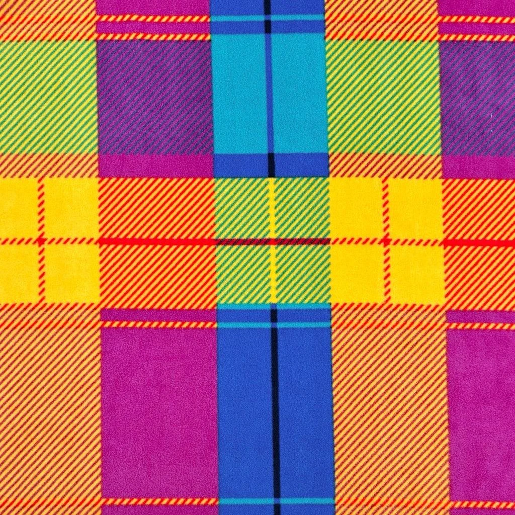 Anti Pill Polar Fleece Fabric - Multicoloured Blocks Check Design 1 Anti Pill Polar Fleece Fabric - Multicoloured Blocks Check Design