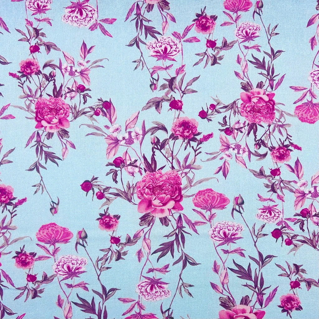 Floral Roses Linen Blend Fabric for Dressmaking - Roses In Bloom 5 Floral Roses Linen Blend Fabric for Dressmaking - Roses In Bloom - Image 5