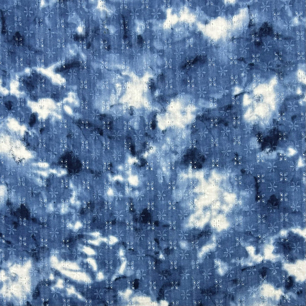 Premium Floral Embroidered Tie-Dye Double Gauze Cotton Fabric 7 Premium Floral Embroidered Tie-Dye Double Gauze Cotton Fabric - Image 7