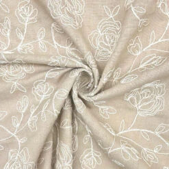Flower Branches Embroidered Linen Viscose Blend Fabric 13 Flower Branches Embroidered Linen Viscose Blend Fabric -Pound Fabrics Sale Store 77D1010D B729 425B 83DB 8BFAAA96D8BE