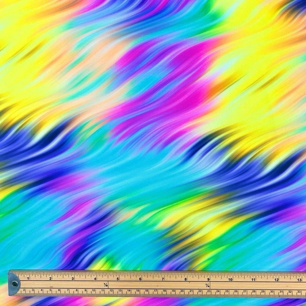 Multi-colored Activewear Sports Jersey Fabric - 4-Way Stretch - Electric Whirl 2 Multi-colored Activewear Sports Jersey Fabric - 4-Way Stretch - Electric Whirl - Image 2