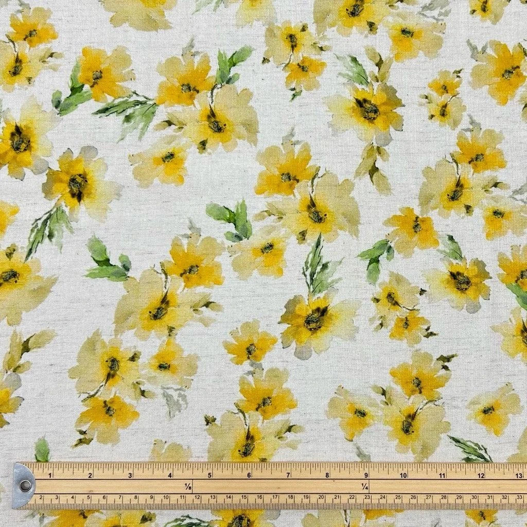 Floral Viscose Linen Fabric - Vintage Blooms Design for Summer Apparel 2 Floral Viscose Linen Fabric - Vintage Blooms Design for Summer Apparel - Image 2