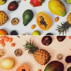 Tropical Fruit Digital Print Cotton Canvas Fabric - Oeko-Tex Certified