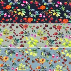 Floral Spring Garden Viscose Challis Fabric - Premium Rayon for Dressmaking