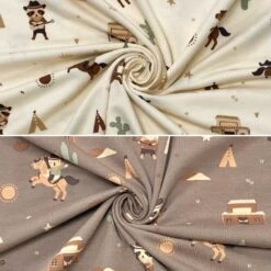 Animal Cowboys Premium Cotton Jersey Fabric - Oeko-Tex Certified 4-Way Stretch
