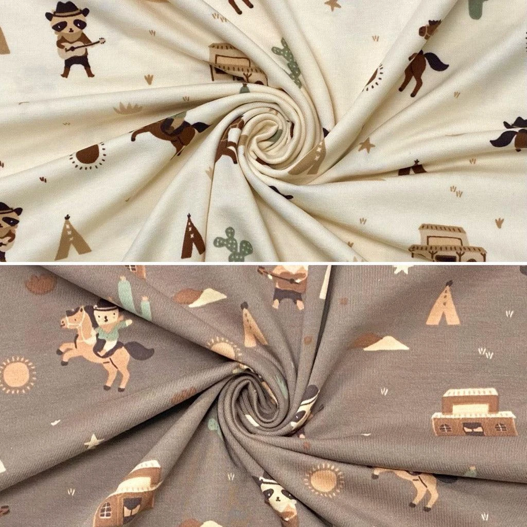 Animal Cowboys Premium Cotton Jersey Fabric - Oeko-Tex Certified 4-Way Stretch 1 Animal Cowboys Premium Cotton Jersey Fabric - Oeko-Tex Certified 4-Way Stretch