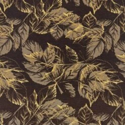 Brown Leaf Print Polyester Crepe Fabric - 150cm Wide Dressmaking Material