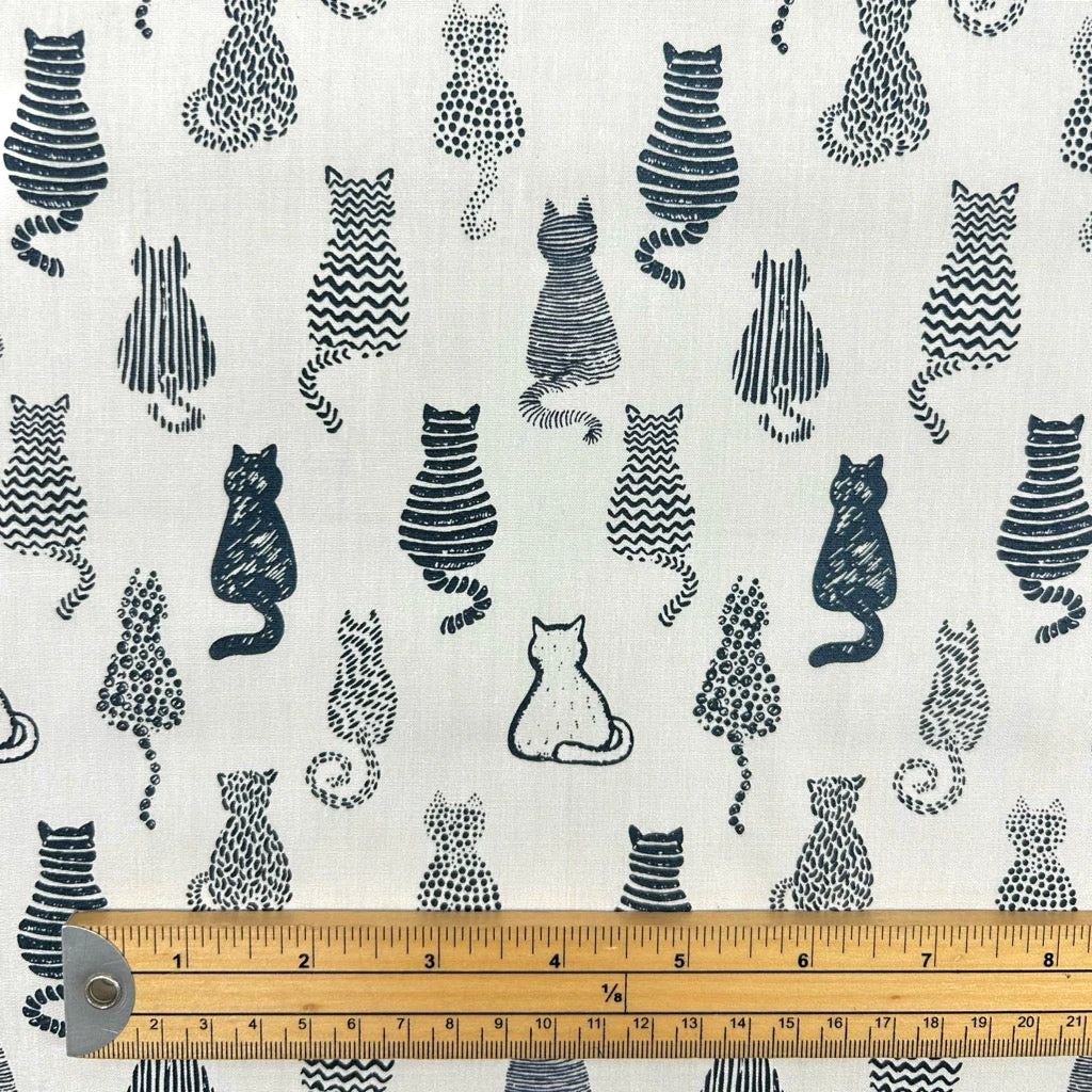Rose & Hubble Striped Cats Cotton Poplin Fabric 2 Rose & Hubble Striped Cats Cotton Poplin Fabric - Image 2