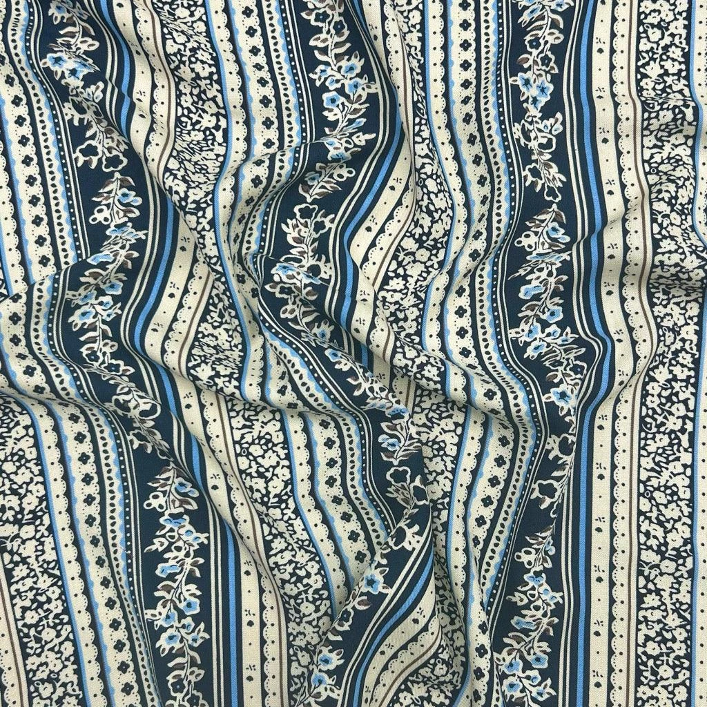 Premium Floral Stripes Viscose Challis Fabric - 100% Rayon Dressmaking Material 6 Premium Floral Stripes Viscose Challis Fabric - 100% Rayon Dressmaking Material - Image 6