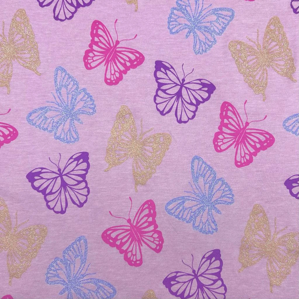 Glitter Butterfly Melange Cotton Jersey Fabric - Premium 4-Way Stretch Sewing Material 7 Glitter Butterfly Melange Cotton Jersey Fabric - Premium 4-Way Stretch Sewing Material - Image 7