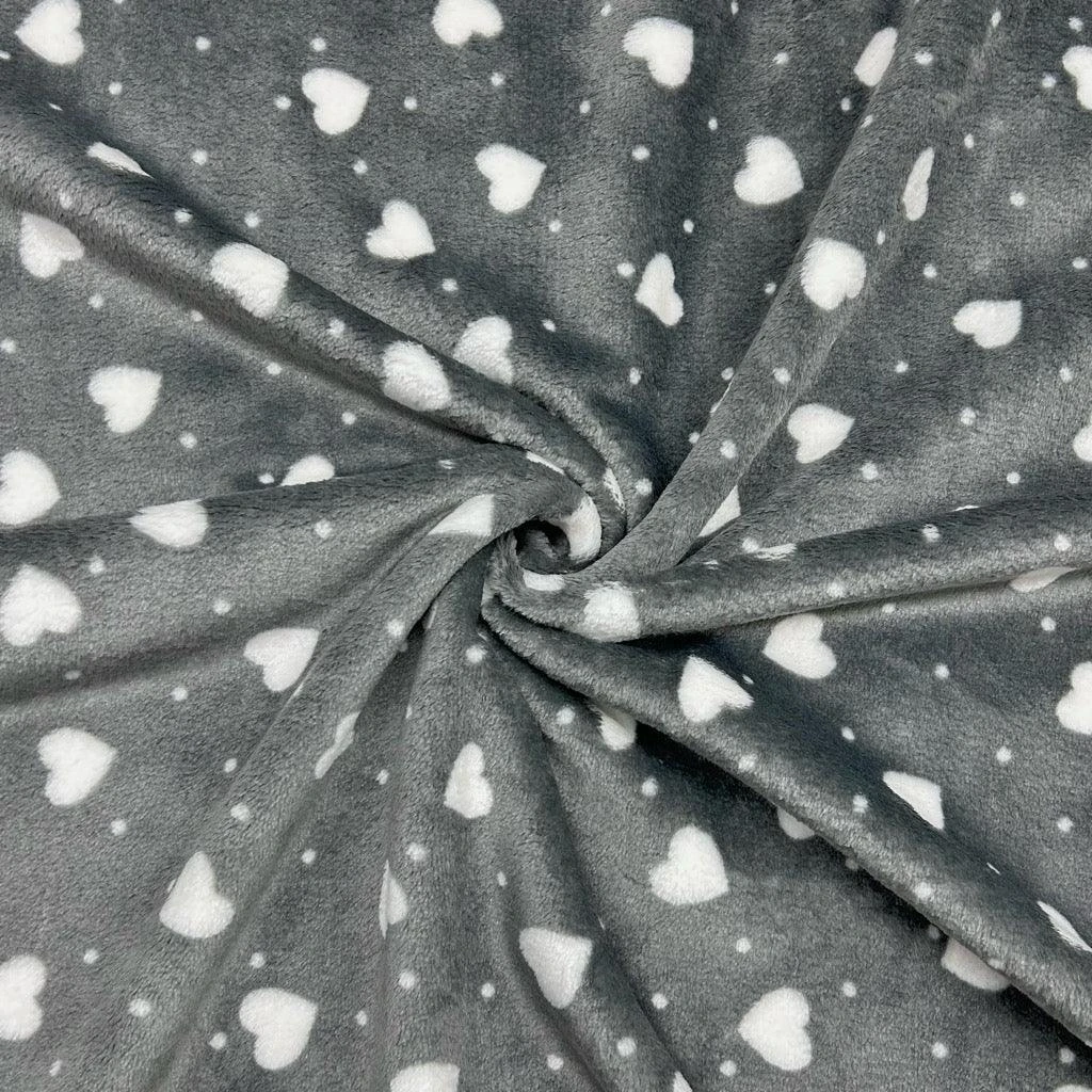 Ultra Soft Hearts and Dots Cuddle Fleece Fabric - 280gsm 6 Ultra Soft Hearts and Dots Cuddle Fleece Fabric - 280gsm - Image 6