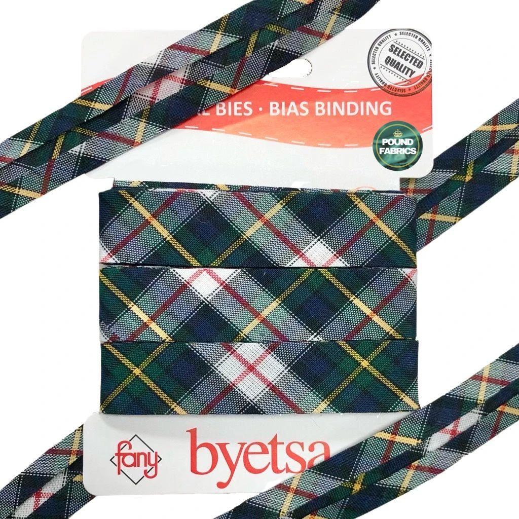 Tartan Polycotton Bias Binding Tape - 18mm x 5m Sewing Trim 4 Tartan Polycotton Bias Binding Tape - 18mm x 5m Sewing Trim - Image 4