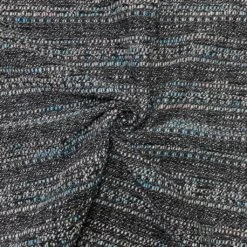 Premium Blue and Grey Textured Boucle Knitted Fabric