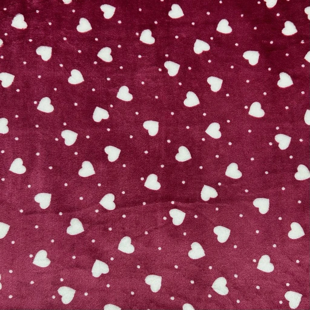 Ultra Soft Hearts and Dots Cuddle Fleece Fabric - 280gsm 3 Ultra Soft Hearts and Dots Cuddle Fleece Fabric - 280gsm - Image 3