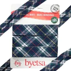 Tartan Polycotton Bias Binding Tape - 18mm x 5m Sewing Trim 9 Tartan Polycotton Bias Binding Tape - 18mm x 5m Sewing Trim -Pound Fabrics Sale Store 87