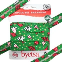Christmas Tree Print Bias Binding Tape - 18mm Polycotton Trim (5 Metres) 6 Christmas Tree Print Bias Binding Tape - 18mm Polycotton Trim (5 Metres) -Pound Fabrics Sale Store 89