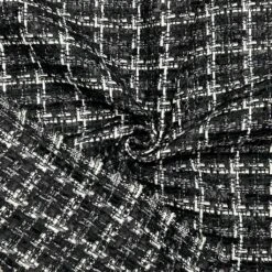 White Check Black Tweed Fabric with Silver Lurex Sparkle - 351gsm -Pound Fabrics Sale Store 89F5001B 2270 424B 982D 5E4846B0175B