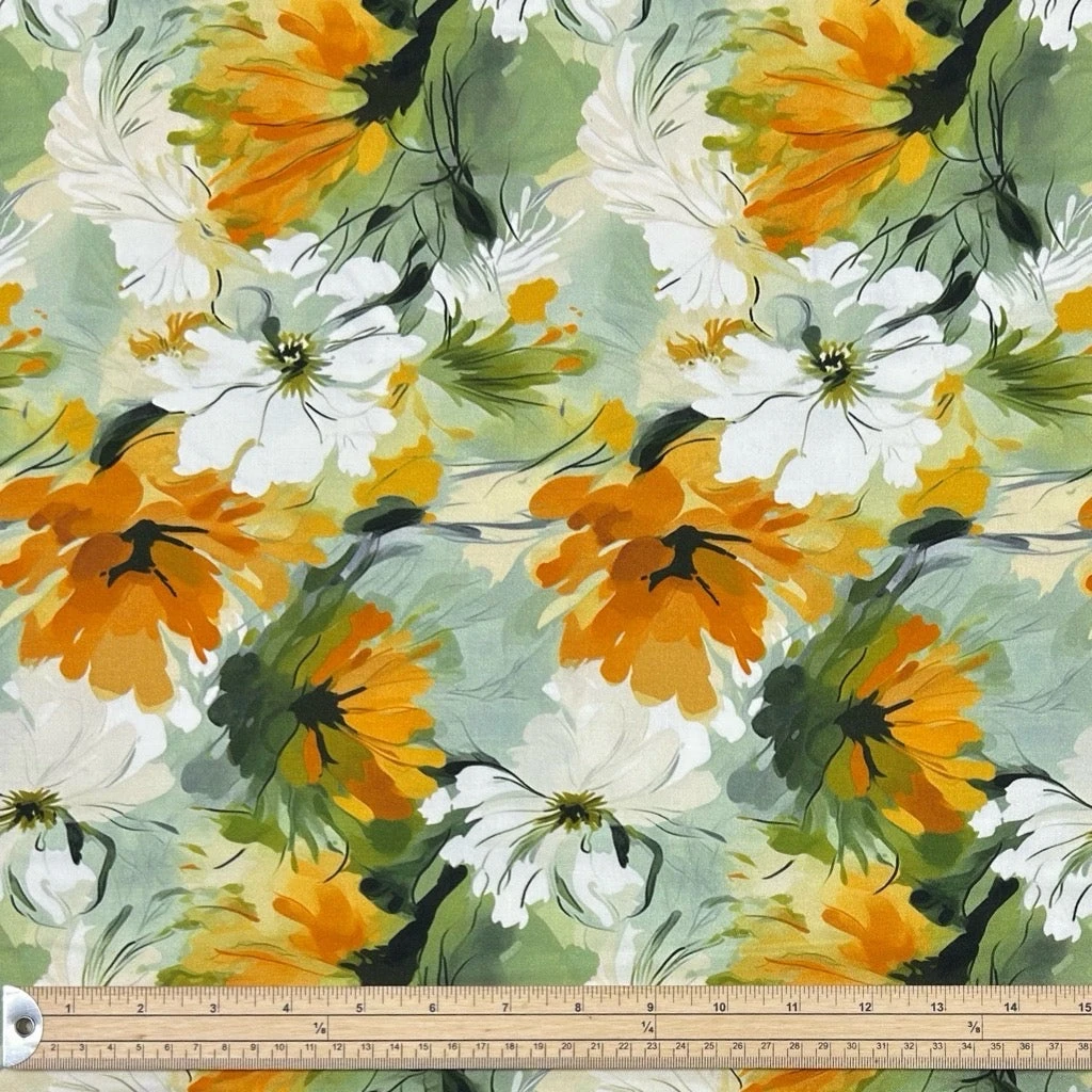 Tropical Bloom Stretch Viscose Twill Fabric | Premium Soft Dressmaking Material 2 Tropical Bloom Stretch Viscose Twill Fabric | Premium Soft Dressmaking Material - Image 2