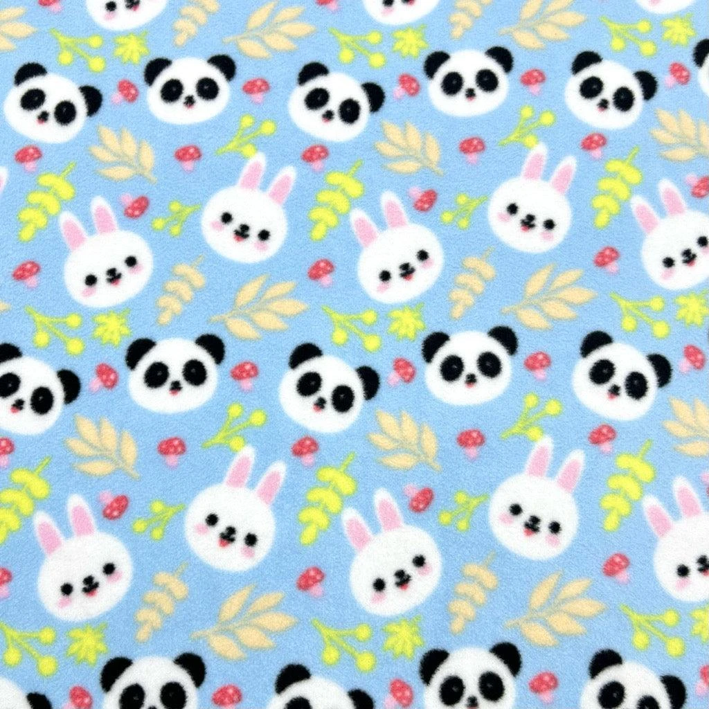 Pandas And Bunnies Anti Pill Polar Fleece Fabric 7 Pandas And Bunnies Anti Pill Polar Fleece Fabric - Image 7