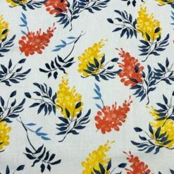 Floral Botanical Cotton Linen Fabric - Multicoloured Summer Dressmaking Material -Pound Fabrics Sale Store 8B246359 E37D 43DD 807D E8E23991E616