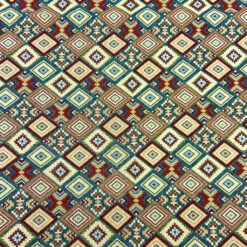 Aztec Tapestry Fabric - Premium Woven Geometric Material for Upholstery and Curtains