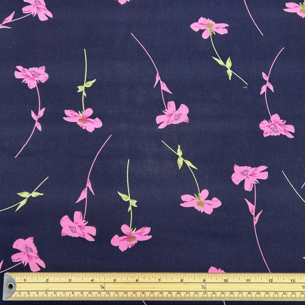 Falling Flowers Viscose Challis Fabric - Premium Floral Print Dressmaking Material 2 Falling Flowers Viscose Challis Fabric - Premium Floral Print Dressmaking Material - Image 2