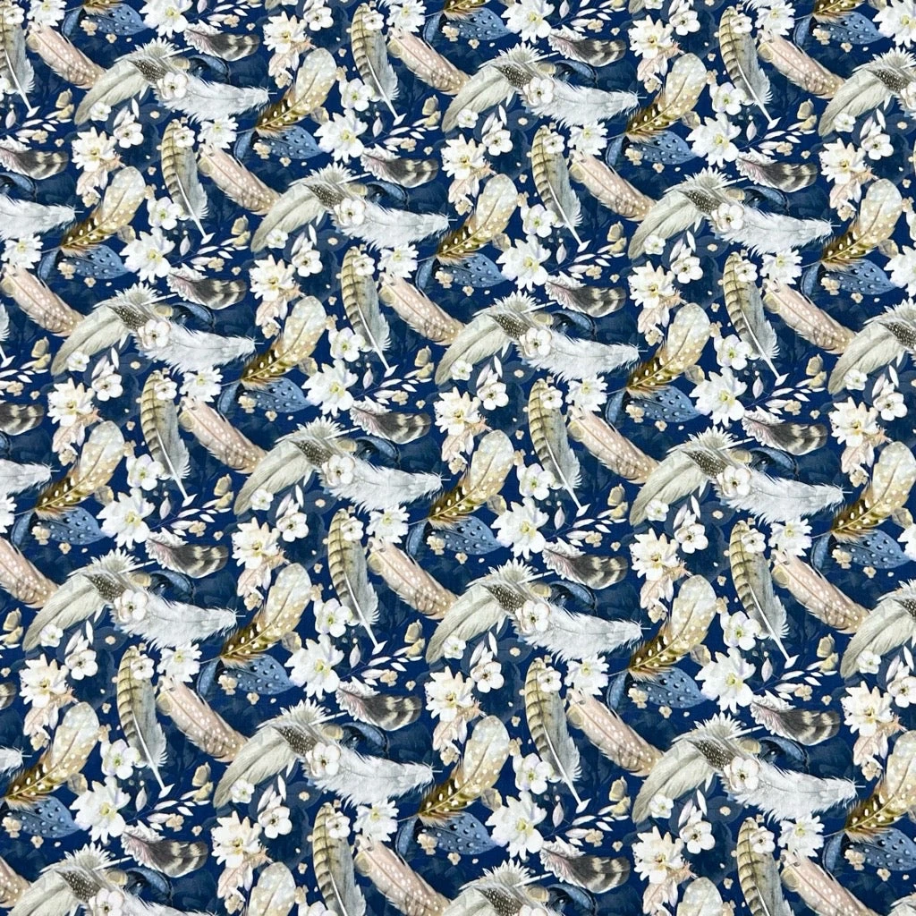 Rose & Hubble Feathers and Flowers Cotton Poplin Fabric - Oeko-Tex Certified 5 Rose & Hubble Feathers and Flowers Cotton Poplin Fabric - Oeko-Tex Certified - Image 5