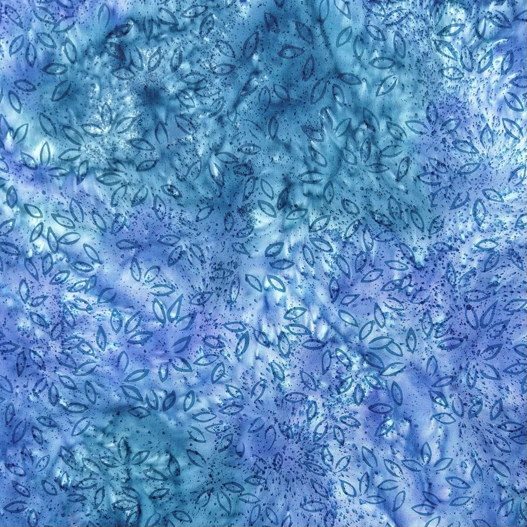 John Louden Bluebell Canopy Cotton Batik Fabric - 100% Cotton Leaf Print 3 John Louden Bluebell Canopy Cotton Batik Fabric - 100% Cotton Leaf Print - Image 3