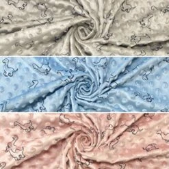 Dinosaur Dimple Fleece Fabric - Ultra Soft Minky Material for Baby Projects