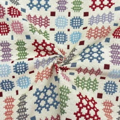 Welsh Blanket Style Tapestry Fabric - Heavyweight Woven Cotton Blend