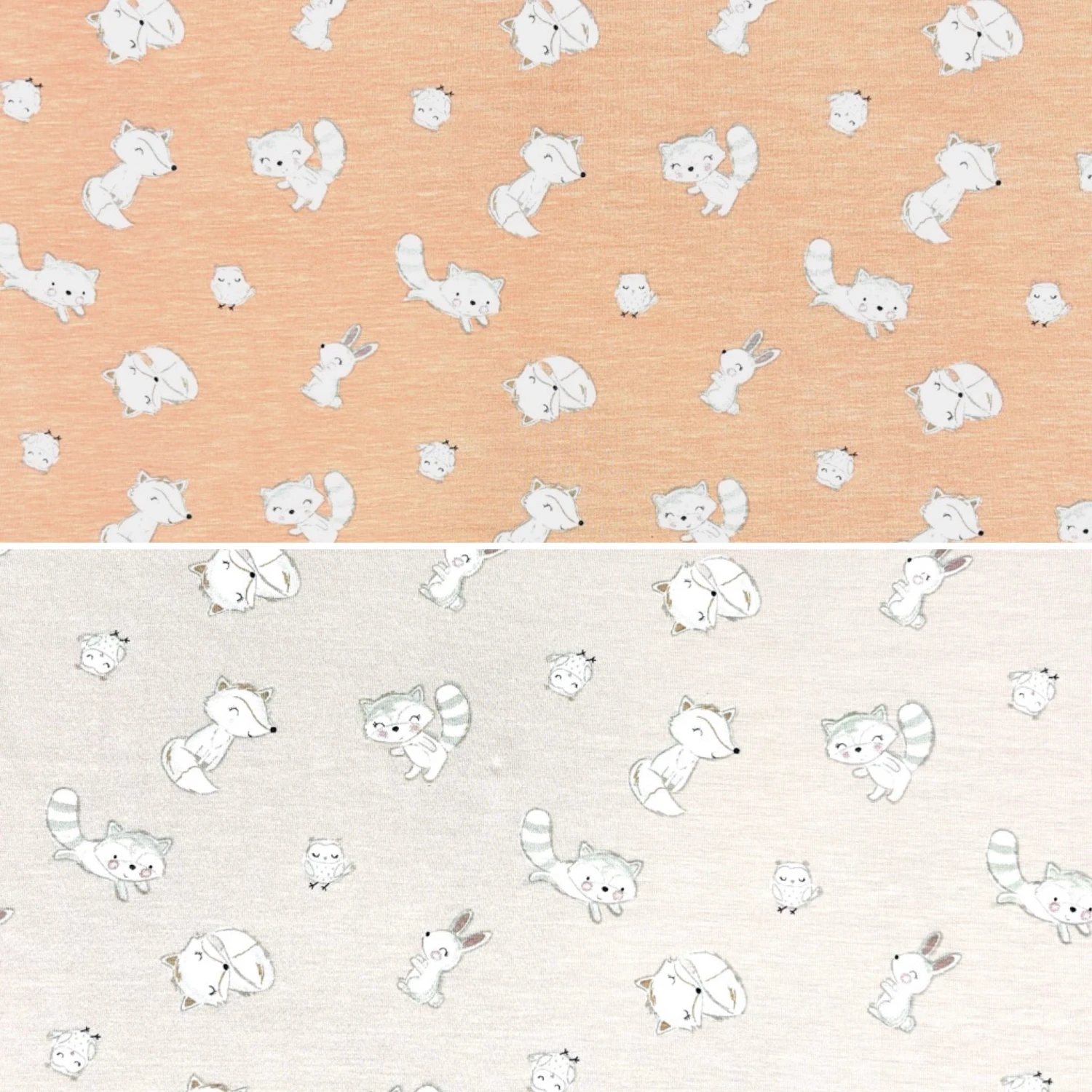 Woodland Animals Bamboo Cotton Jersey Fabric - Soft 4-Way Stretch Knit 1 Woodland Animals Bamboo Cotton Jersey Fabric - Soft 4-Way Stretch Knit