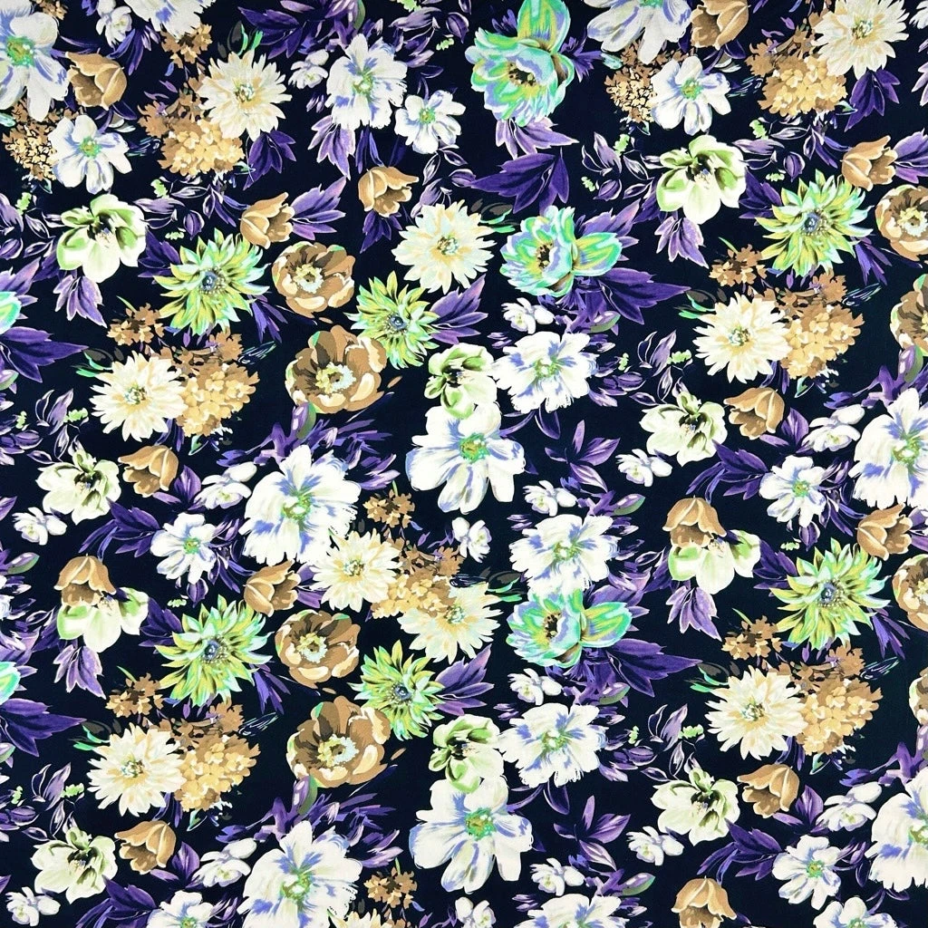Floral Viscose Challis Fabric - Vibrant Blooms Digital Print Rayon 7 Floral Viscose Challis Fabric - Vibrant Blooms Digital Print Rayon - Image 7