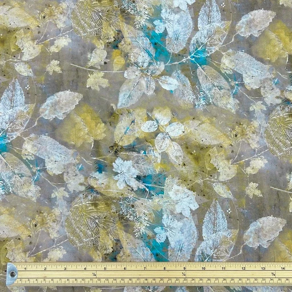 Autumn Leaves Viscose Lawn Fabric: Elegant Digital Print for Dressmaking 2 Autumn Leaves Viscose Lawn Fabric: Elegant Digital Print for Dressmaking - Image 2