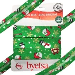 Christmas Motif Polycotton Bias Binding Tape - 18mm Folded Sewing Trim (5m) 6 Christmas Motif Polycotton Bias Binding Tape - 18mm Folded Sewing Trim (5m) -Pound Fabrics Sale Store 92