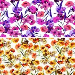 Floral Cotton Jersey Fabric - Premium Oeko-Tex Certified Stretch Cotton Lycra