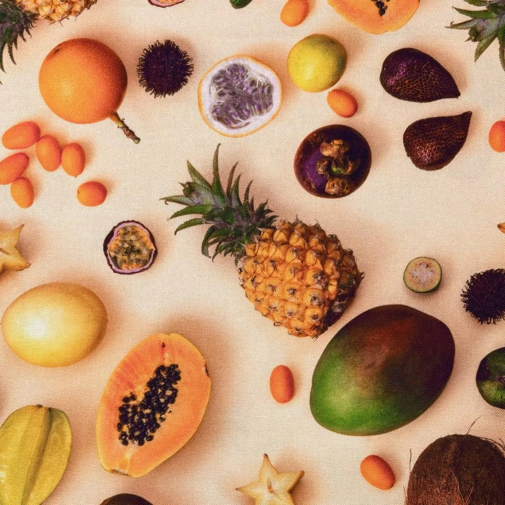 Tropical Fruit Digital Print Cotton Canvas Fabric - Oeko-Tex Certified 5 Tropical Fruit Digital Print Cotton Canvas Fabric - Oeko-Tex Certified - Image 5