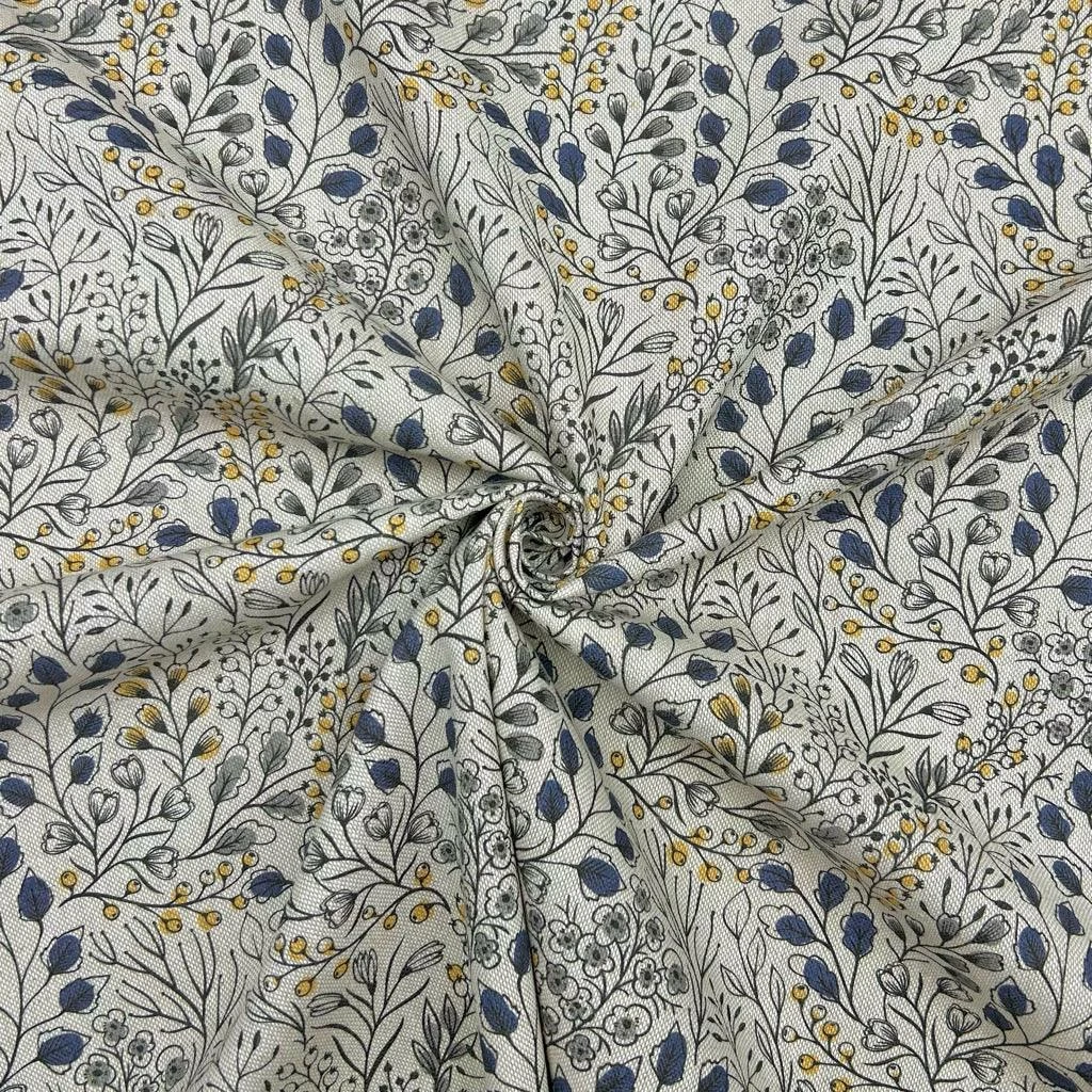 Floral Digital Print Linen Look Polycotton Fabric for Curtains & Crafting 6 Floral Digital Print Linen Look Polycotton Fabric for Curtains & Crafting - Image 6