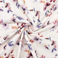 Lilac Floral Double Gauze Fabric - Soft 100% Cotton Muslin -Pound Fabrics Sale Store 97619768 87ED 42C5 B08F 694E492423D9