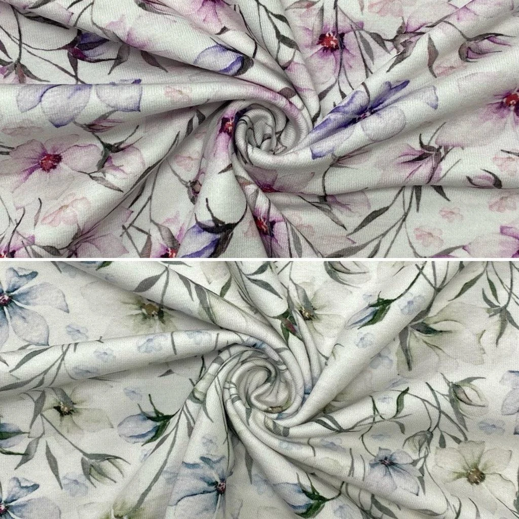 Winter Floral Organic Cotton Jersey Fabric - Soft 4-Way Stretch 1 Winter Floral Organic Cotton Jersey Fabric - Soft 4-Way Stretch