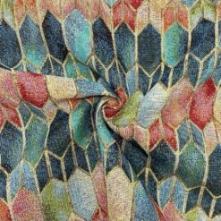 Abstract Tiles Tapestry Fabric - Heavyweight Woven Upholstery Material