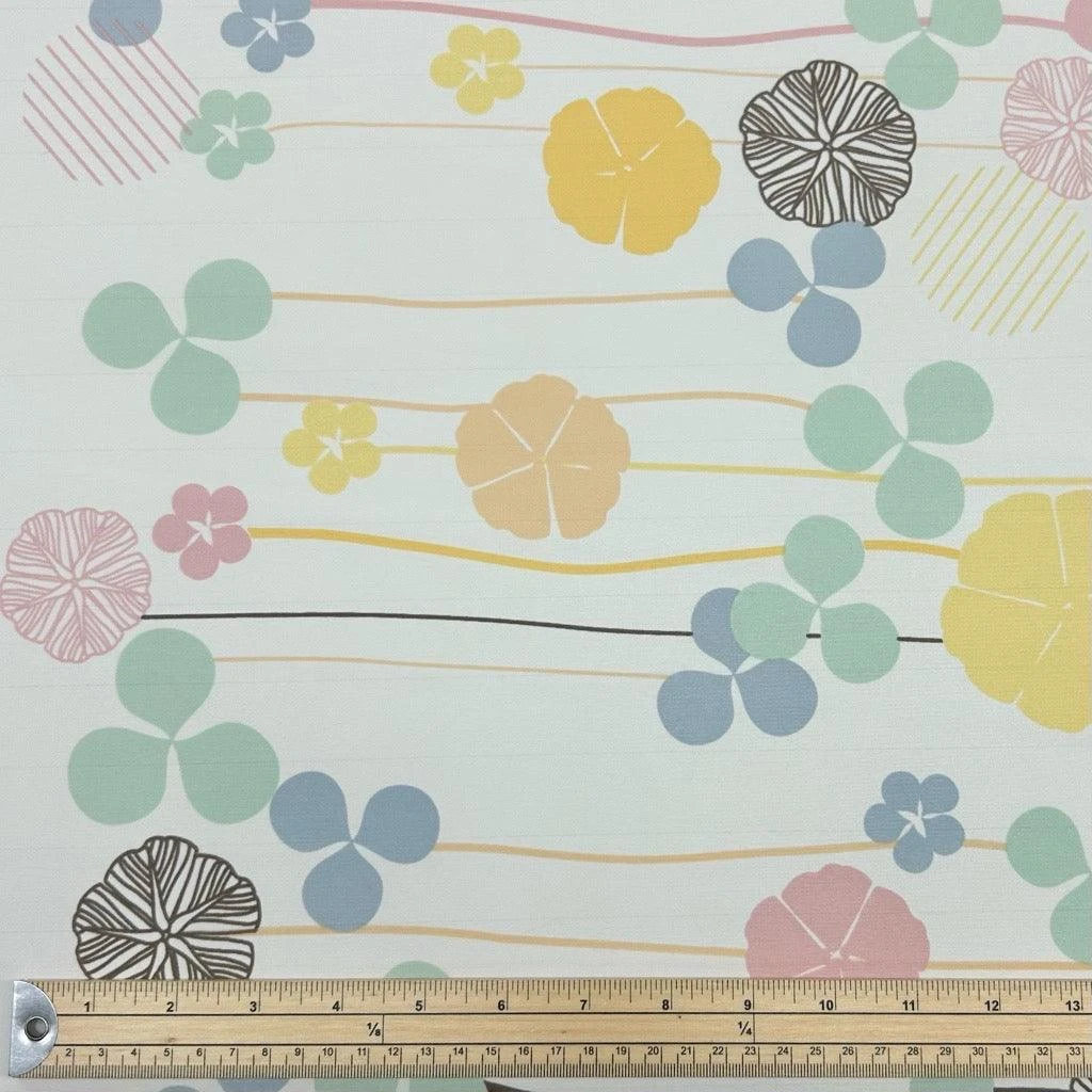 Premium Pastel Floral Ivory Furnishing & Curtain Fabric (Extra Wide) 2 Premium Pastel Floral Ivory Furnishing & Curtain Fabric (Extra Wide) - Image 2